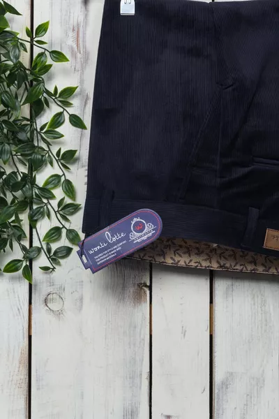 Men's Navy Luxury Velvet Trousers Classic