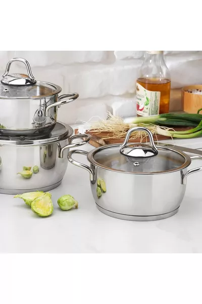 Ensemble de casseroles Eva Çelik 6 pièces en inox