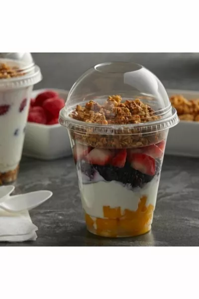 Mg Home  Stuks Set Plastic Transparante Bekers Deksel ml Melkshake Koffie Limonade Glas