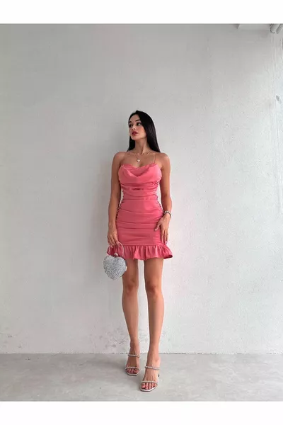 المرأة اللباس رايات رقيقة حزام كشكش تنورة مفصلة مسحوق اللباس البسيط - مساء اللباس والتخرج اللباس