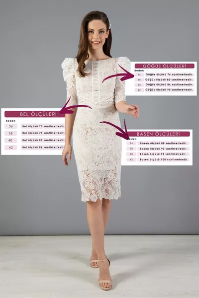 Ecru الدانتيل الأكمام انتفخ فستان الخطوبة وفستان الزفاف