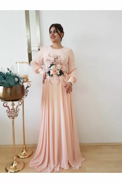 المرأة مسحوق الحجاب الشيفون مساء اللباس