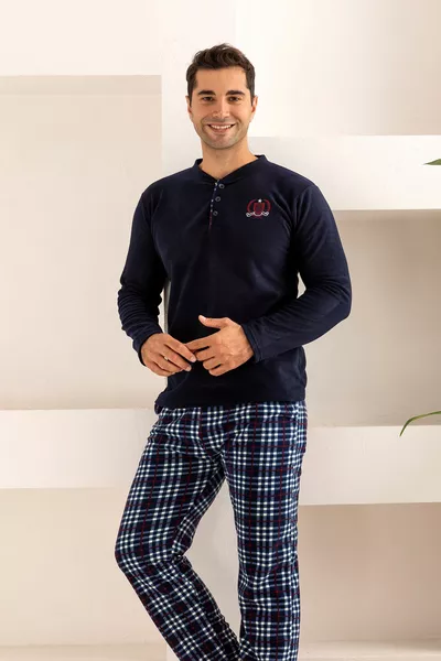طقم بيجاما من الصوف للرجال في فصل الشتاء - بيجاما رجالية كاجوال