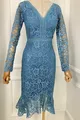  Skirt Flounced Lace Dress Baby Blue
