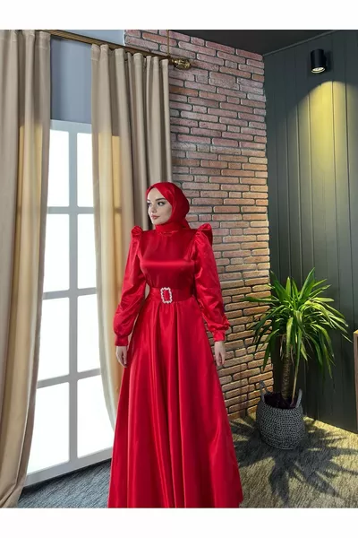 Abito da sera hijab rosso