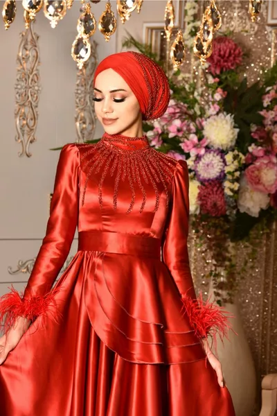 Abito da sera rosso fiamma