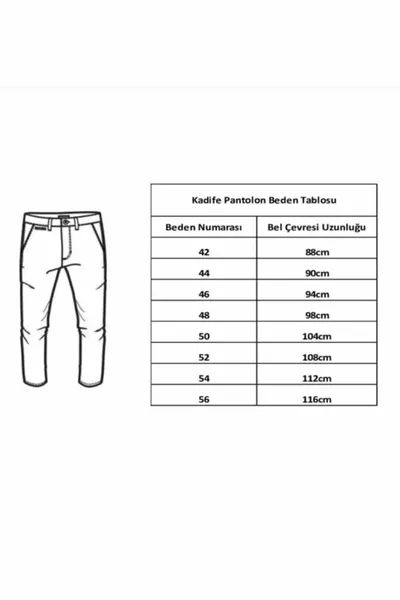 Wontilotte Classic Erkek Kadife Pantolon Siyah Polarsız Ince Ürün