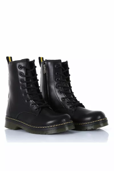 جلد طبيعي مارتنز الدانتيل متابعة الأحذية بسحاب اليدوية البريدية أحذية نسائية