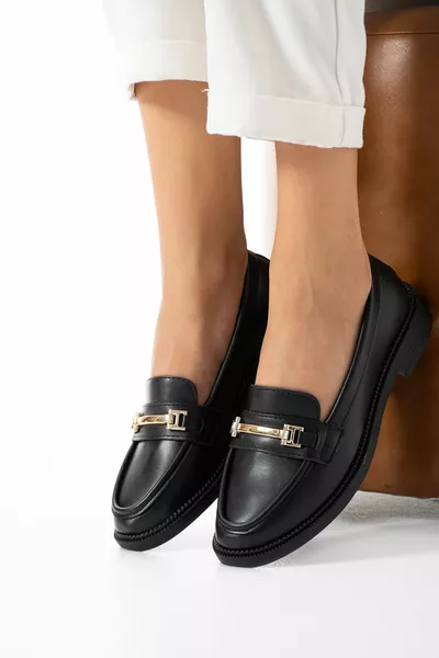 Scarpe mocassino casual da donna con fibbie piatte sottili