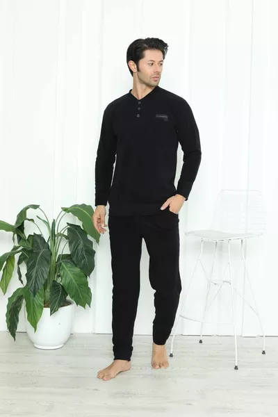 Men's Hooded Winter Fleece Pajama Set 