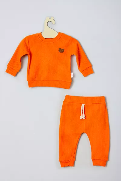 Bären-Set für Babys mit Rippstrickoberteil und Zubehör