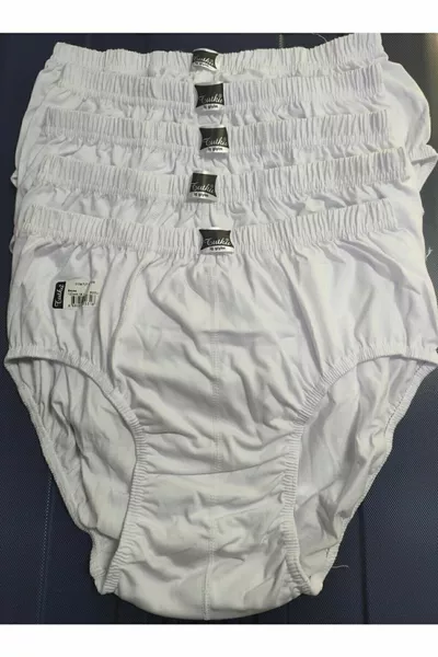 Herren Weißes Baumwollunterhosen 5 Stück