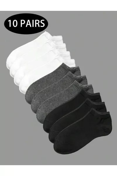 Black Arden Socken Socken für den täglichen Gebrauch Anthrazit Weiß Grau Einfarbige Kurzsocken er-Pack