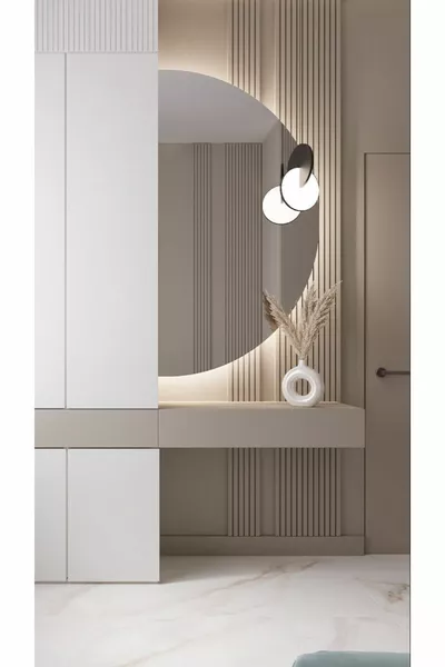 LED Mirror, Crescent Mirror, Decorative Mirror, Wall Mirror, Console Mirror, Hall Mirror, Daylight LED