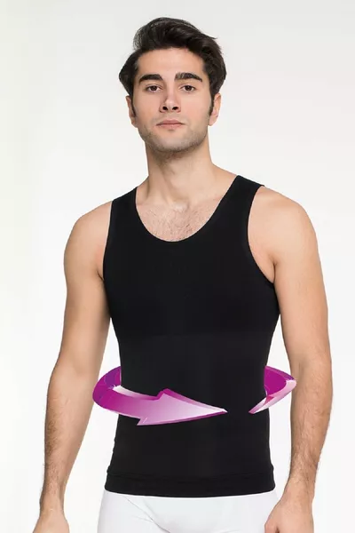 Firming Shaping Men's Tank Top Corset - Abdominal Control and Back Support 