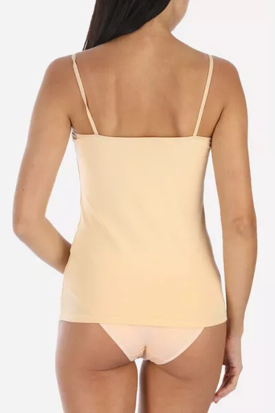 تيشيرت رياضي نسائي رفيع بحمالات بلون جلد فاتح