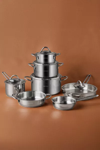 Set de casseroles et poêles en acier à induction par morceau