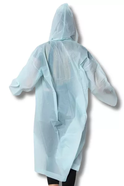 Kadın Erkek Yağmurluk Kapüşonlu Çıtçıtlı Eva Su Yeşili Yağmurluk 