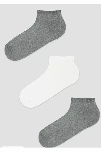 Мужские серые носки-следки Super, набор из 3 штук