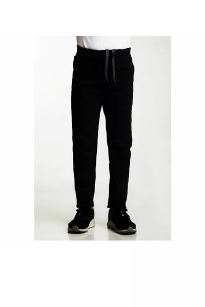 بنطال مدرسي أسود من القماش للأطفال بحزام خصر مطاطي للجنسين