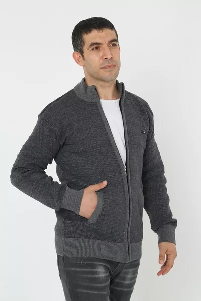 Men's Super Large Knit Zip-Up Cardigan & Sweater