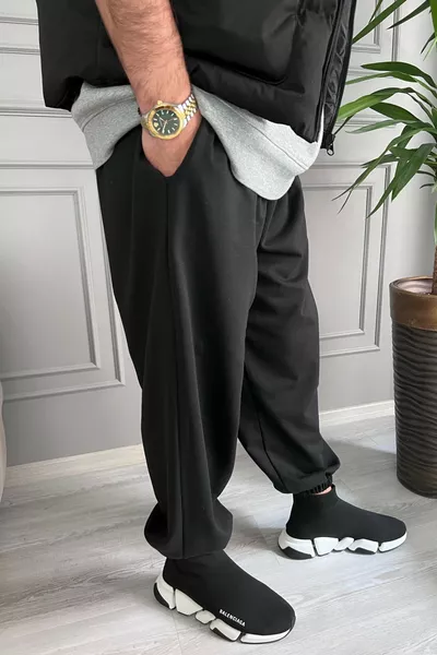 بنطال رياضي شتوي واسع للرجال والنساء بنمط جوجر بشريط شاردون