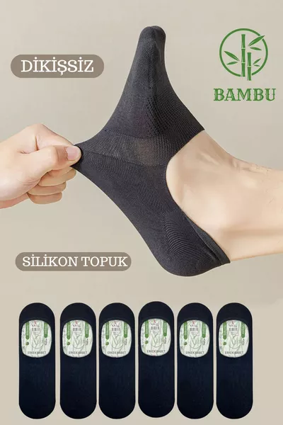 جوارب للرجال بدون خياطة من البامبو مع عطر، 6 أزواج مع سيليكون