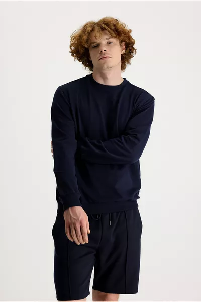 Суитшърт с обикновена кройка от памук