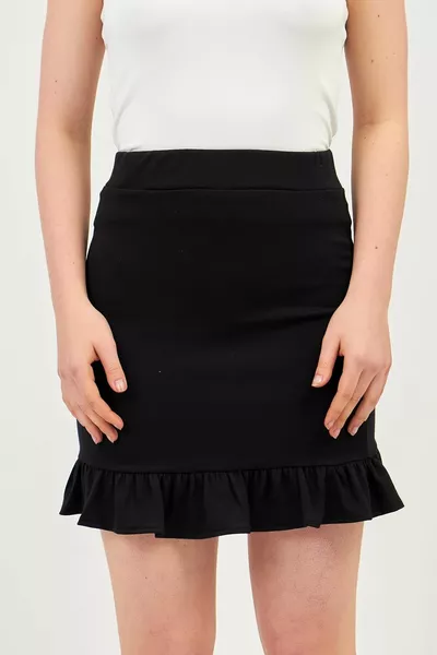 المرأة السوداء الصلب محبوك تكدرت تنورة صغيرة