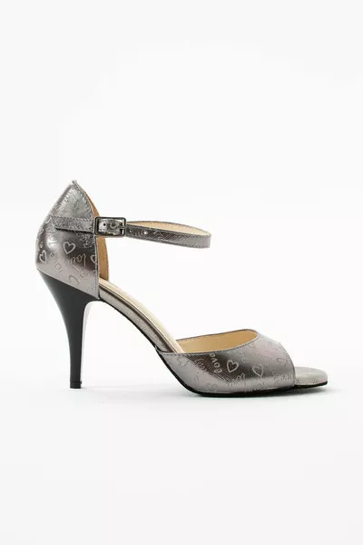 Dames Tango Dansschoenen Handgemaakte Platina Echt Leer Gesloten Terug Suède Lederen Zool Liefde