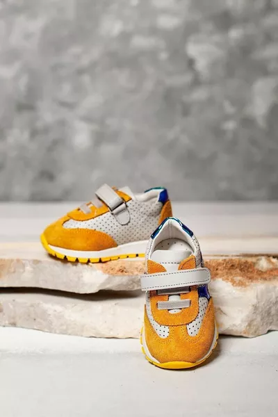 Chaussures Enfant First Step Jaune Gris