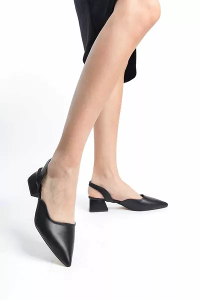 Scarpe da donna con tacco spesso comode ed eleganti casual indossabili in tinta unita