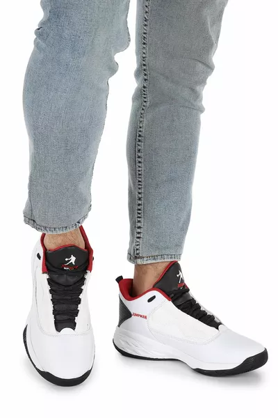  Sneakers Basket Uomo Bianco-nero-rosso