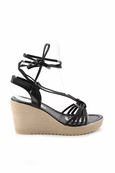 Schwarze gepolsterte Damenabsätze 