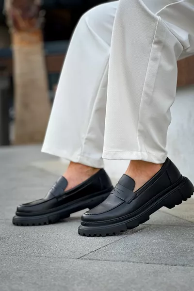  Suola Ortopedica Casual Pelle Uomo Mocassini Classici Mocassini Scarpe Cst Nero