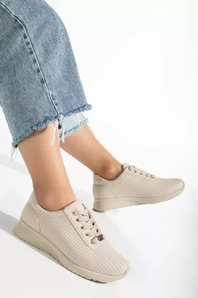 Damen-Sneakers mit dünner Sohle und gebundener Haut