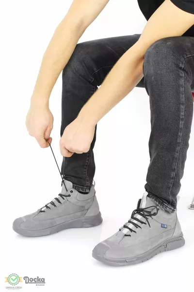 Мъжки ежедневни ботуши за маратонки от естествена кожа в спортен стил