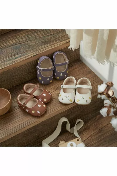 Мини цветочные детские балетки туфли