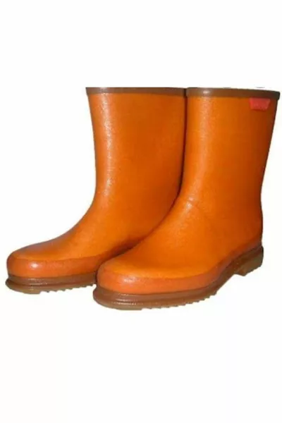 أحذية مطاطية قصيرة برتقالية للرجال