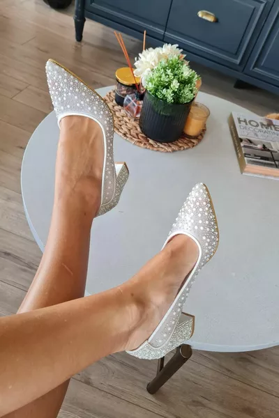  KT Heel Damen Pearl Abendschuhe mit kurzem Absatz