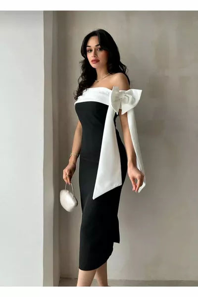 Brianna Двухцветное платье миди