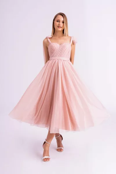 Glitter Midi Lengte Poeder Avondjurk En Galajurk