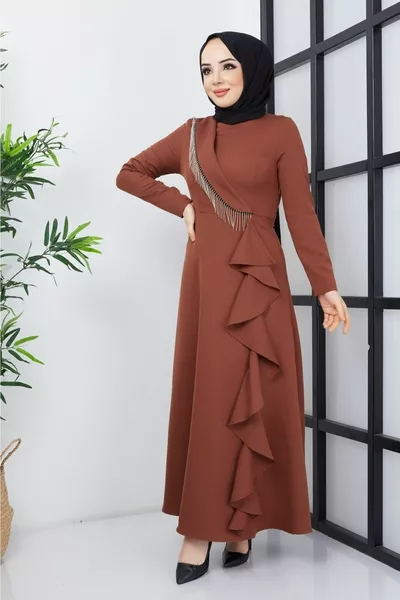 Дамска верижка Детайлна вечерна рокля Амин