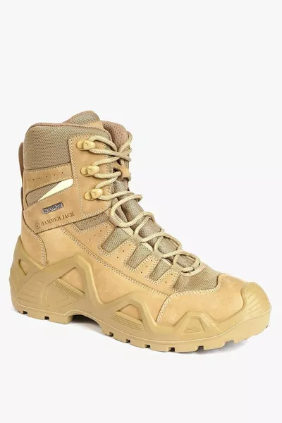 Външна водоустойчива естествена кожа пясъчно бежови мъжки тактически ботуши Postal