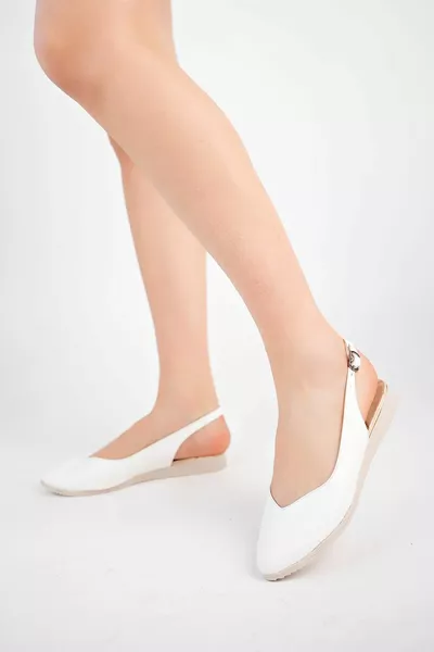 Padded Heel White Shoes