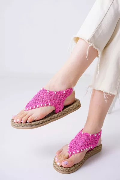 Плетени сандали Mayya Fuchsia