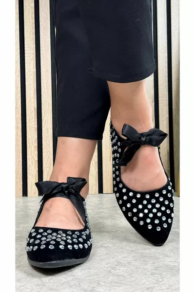 عارضة المرأة الباليه الشقق الشريط الفرقة قصيرة الكعب وأشار اصبع القدم أحذية 