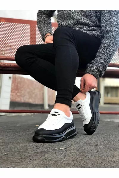 Дървени бели мъжки обувки