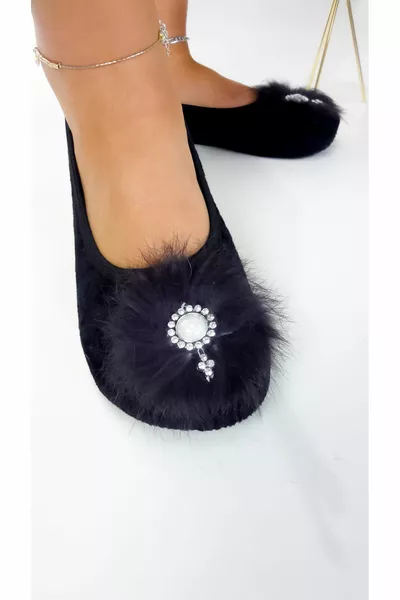 Fancy Velvet House, Hajj, Umrah Babeti, Gift, Daily Ballet Flats, Feathered Ballet Flats, Panduf, Booties, Show Kitty Kitty