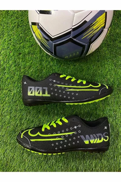  Ragazzi e Bambini Sdentato Astroturf Scarpe Da Calcio Nero-Giallo